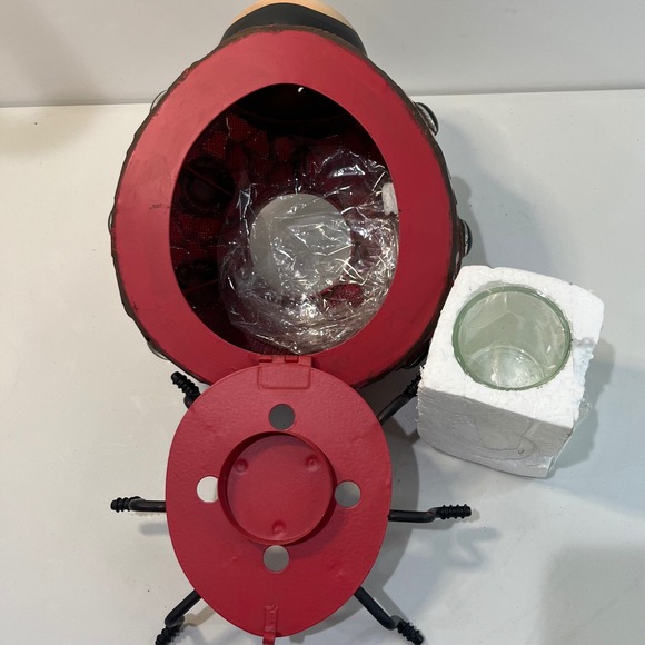 Vtg Home Interiors Mosaic Ladybug Tealight Candle Holder Lantern Garden Decor - Picture 4 of 6